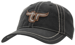 Team Roper® Mens Black w/ Tan Leather Embroidered Logo Cap