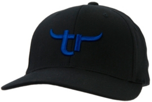 Team Roper® Mens Black w/ Blue Embroidered Logo Flex Fit Cap