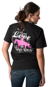 Horses Unlimited® Women's Black It Was Love At First Ride Short Sleeve T-Shirt