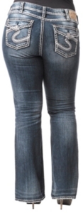 Silver Jeans® Women's Pioneer Flap Pocket Mid Rise Bootcut Jeans - Plus Sizes