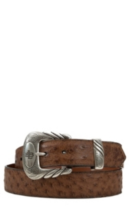 Lucchese® Men’s Barnwood Brown Full Quill Ostrich Belt
