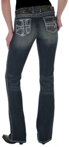 Rock 47™ by Wrangler® Women's Journey Star Embroidered Low Rise Jeans
