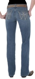 Wrangler® Q-Baby™ Ladies Mid Rise Angle Wings Stretch Jean