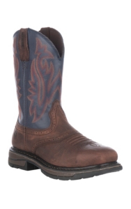 Wolverine® Mens Brown Javelina w/ Blue Top Square Steel Toe Wellington Work Boots