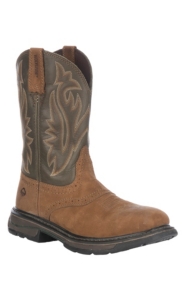 Wolverine® Mens Brown Javelina w/ Green Top Square Steel Toe Wellington Work Boots