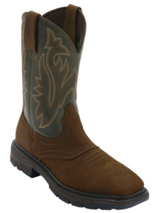 Wolverine® Mens Brown Javelina w/ Green Top Square Toe Wellington Work Boots