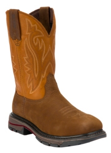Wolverine® Mens Brown w/ Orange Javelina Top Square Steel Toe Western Wellington Boot
