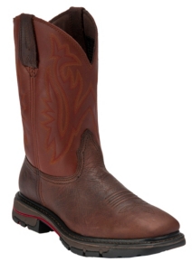 Wolverine® Mens Dark Brown w/ Red Javelina Top Square Toe Western Wellington Boot