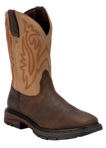 Wolverine® Mens Dark Brown w/ Tan Top Square Toe Western Wellington Boots