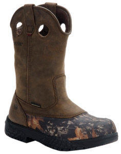 Wolverine® Swampmonster™ Mens Camo Waterproof  Pull On Wellington Steel Toe Work Boot