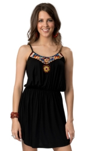Angie® Women's Black Knit with Beads Sleeveless Tank Dress