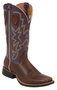 Twisted X® Ruff Stock™ Men's Brown w/ Purple Top Punchy Wide Square Toe Western Boots