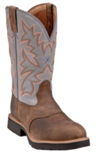 Twisted X® Men's Distressed Saddle w/ Denim Top Steel Toe Cowboy Work Boots