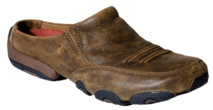 Twisted X® Ladies Distressed Brown Bomber Driving Mocassin Slide-On Casual Shoe