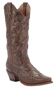Twisted X® Steppin Out™ Ladies Chocolate w/ Python Print Inlay Snip Toe Western Boots