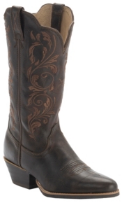 Twisted X® Women's Chocolate w/Floral Embroidered Top R-Toe Western Boots