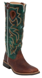 Twisted X® Youth Cognac with Turquoise Tall Top Square Toe Buckaroo Western Boots