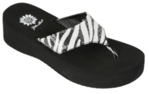 XSEYellow Box® Megawatt™ Ladies Zebra Sequins Thong Sandal