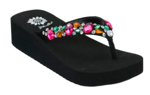 Yellow Box® Ladies Romaine Multicolor Beaded Flip Flops