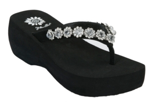 Yellow Box® Ladies Rosae Black Beaded Flip Flops
