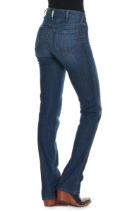 dark wash high waisted straight leg jeans