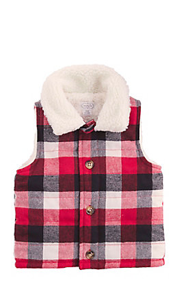 Mud Pie Baby Boys Toddler Sherpa Lined Quilted Vest 