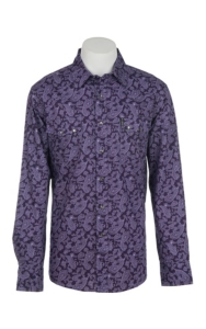 purple paisley cinch shirt
