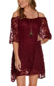 womens maroon dress