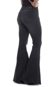 womens black bell bottom jeans