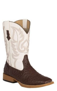 white ostrich boots