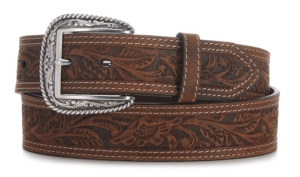 Ariat Brown Tooled Double Stitched Mens Belt A1012402 | Cavender's