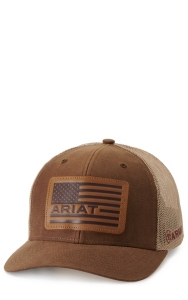 ARIAT Mens Logo Patch Oilskin Snapback Cap