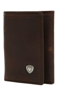 Ariat Performance Work Dark Copper with Small Shield Tri-Fold Wallet ...