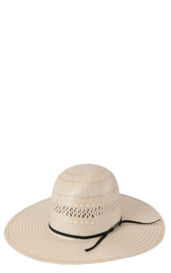 open crown straw cowboy hat