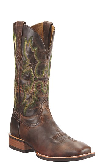 Ariat Tombstone Men's Weathered Chestnut Brown Square Toe Western ...