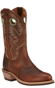 Ariat Heritage Roughstock Men's Brown Oiled Rowdy Round Toe Western Boots