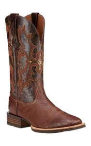 Ariat Tombstone Men's Antique Tobacco Smooth Quill Ostrich Exotic Square Toe Western Boot