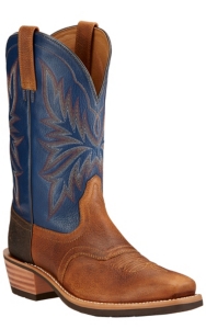 Ariat Heritage Saddleback Men's Copper Kettle with Navy Top Punchy Square Toe Western Boots