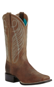 ariat round up wide square toe western boot