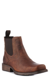 Brown Square Toe Casual Boots 