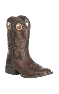 Ariat Youth Barstow Chocolate with Brown Upper Western Square Toe Boots ...