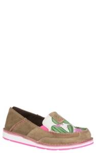 Tan and Cactus Print Casual Shoes 