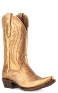 women's gold cowboy boots