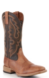 square toe leather cowboy boots