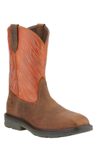 Ariat Maverick Men's Earth Brown with Orange Top Square Composite Toe Slip-On Workboots