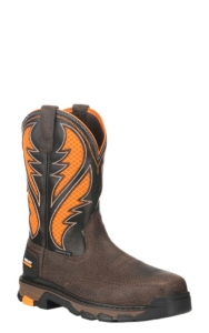 orange steel toe boots