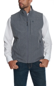 ariat men's black vernon softshell logo vest