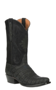 black suede cowboy boots