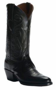 Black Jack Men's Black with Jay Cord Top Traditional Toe Western Boots