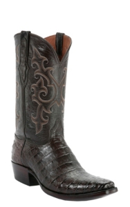 Black Jack Men's Chocolate Caiman Belly Snip V-Toe Exotic Western Boots